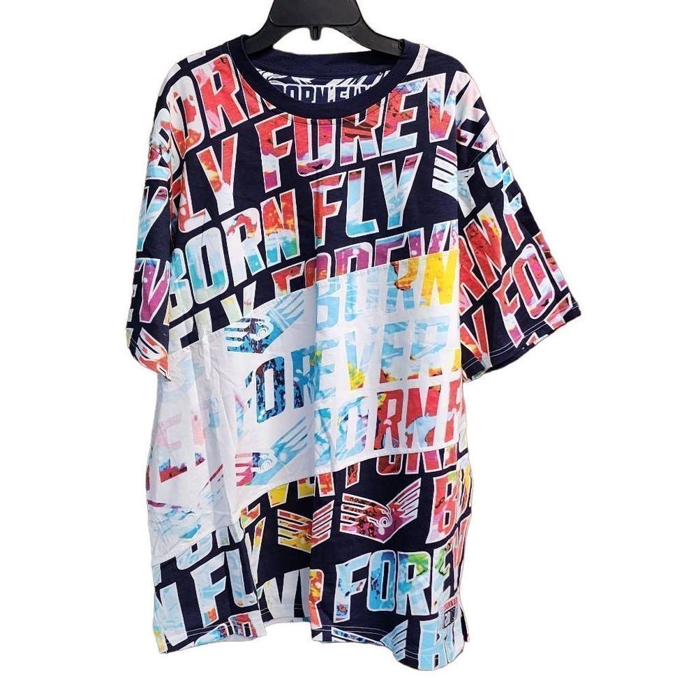 Born Fly T-shirt Any Town USA, FRESH AF, all over print, Men's Size 2XL
